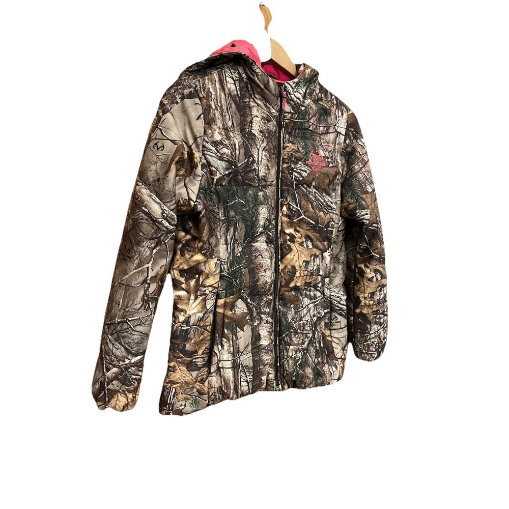 Realtree Women's Camo Jacket Sz M Pockets Insulated And Lined Inside Pocket